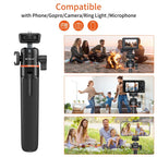 Mini Phone Camera Extension Tripod Stand 360 Degree Ball Head Cold Shoe Selfie Stick, Phone Camera Tripod – Aluminum Alloy