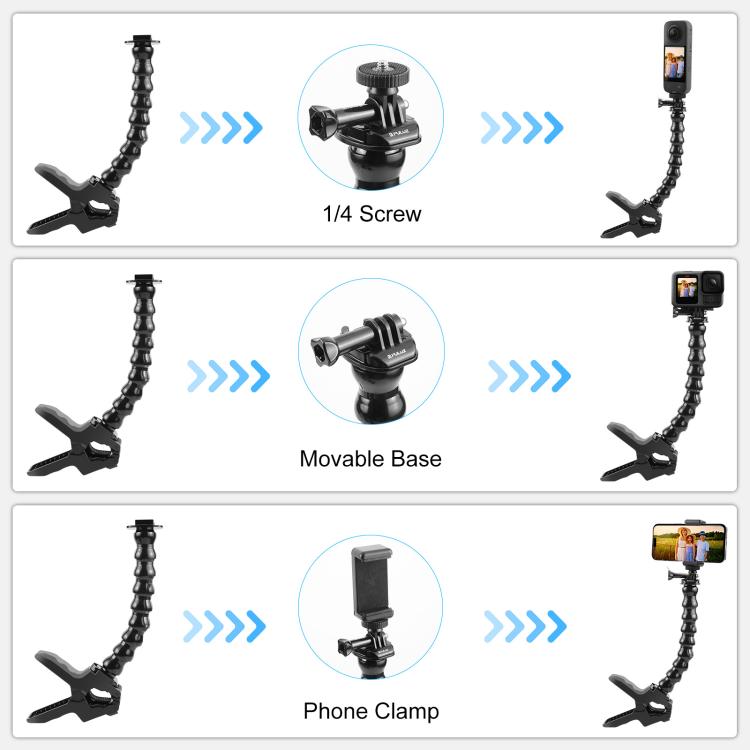 Action Sports Cameras Jaws Flex Clamp Mount with Phone Clamp, Jaws Clamp Mount with Phone Clamp – Durable Build, Easy to Use