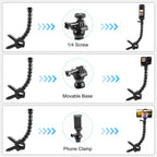 Action Sports Cameras Jaws Flex Clamp Mount with Phone Clamp, Jaws Clamp Mount with Phone Clamp – Durable Build, Easy to Use
