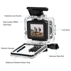 For GoPro HERO 4K 2024 60m / 196ft Waterproof Housing Protective Case with Buckle Basic Mount & Screw, Waterproof Case – Waterproof, Tempered Glass, 4K