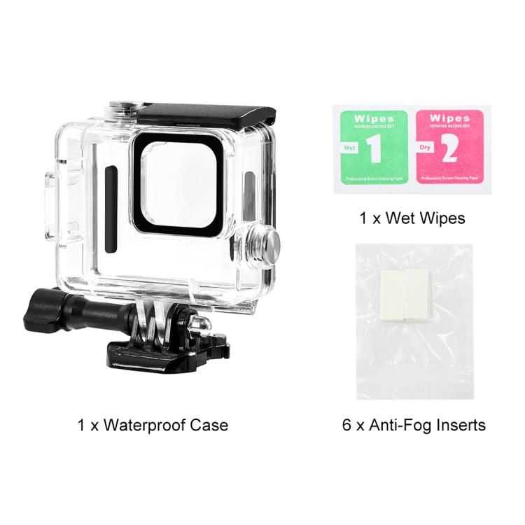 For GoPro HERO 4K 2024 60m / 196ft Waterproof Housing Protective Case with Buckle Basic Mount & Screw, Waterproof Case – Waterproof, Tempered Glass, 4K