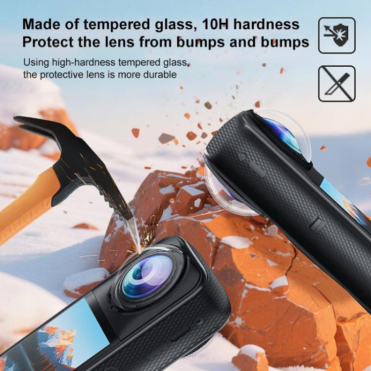 For Insta360 X5 Rotating Optical Tempered Glass Lens Guard Protective Cover, Rotating Glass Lens Guard – Waterproof, Tempered Glass