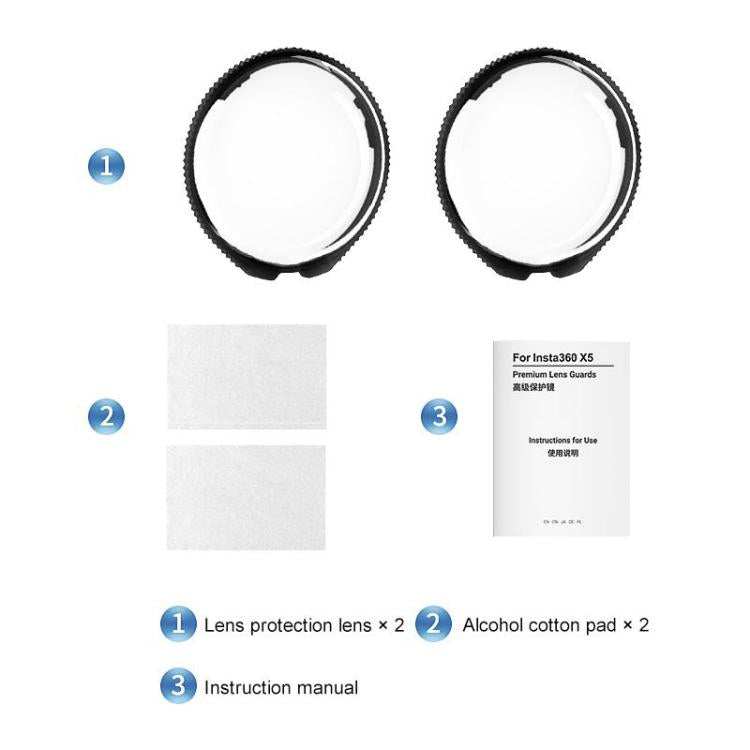 For Insta360 X5 Rotating Optical Tempered Glass Lens Guard Protective Cover, Rotating Glass Lens Guard – Waterproof, Tempered Glass