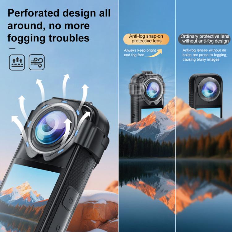 Snap-on Optical Tempered Glass Lens Guard Protective Cover – Waterproof, Tempered Glass, For Insta360 X5