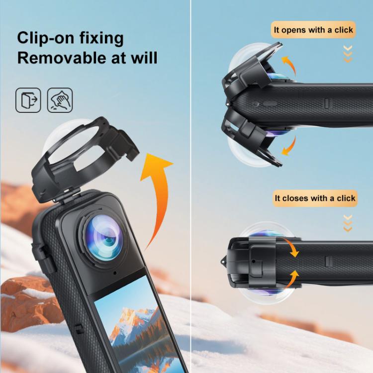 Snap-on Optical Tempered Glass Lens Guard Protective Cover – Waterproof, Tempered Glass, For Insta360 X5