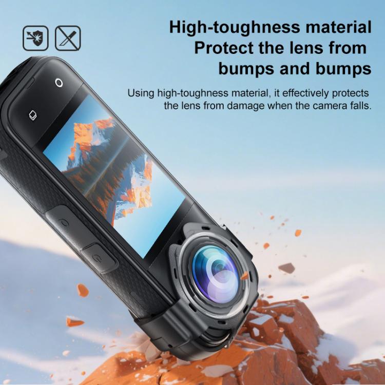 Snap-on Optical Tempered Glass Lens Guard Protective Cover – Waterproof, Tempered Glass, For Insta360 X5