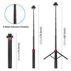 PULUZ 2m 8-section Aluminum Alloy Broadcast Fill Light Bracket Telescopic Tripod