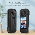 For Insta360 X5 PULUZ Silicone Protective Case with Lens Cover, Silicone Case with Lens Cover (Black)