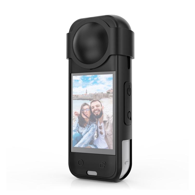 For Insta360 X5 PULUZ Silicone Protective Case with Lens Cover, Silicone Case with Lens Cover (Black) Silicone Case with Lens Cover (Black) Black