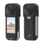 For Insta360 X5 PULUZ Silicone Protective Case with Lens Cover, Case with Lens Cover (Black) Case with Lens Cover (Black)
