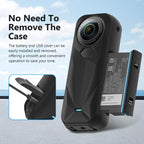 For Insta360 X5 PULUZ Silicone Protective Case with Lens Cover, Case with Lens Cover (Black)