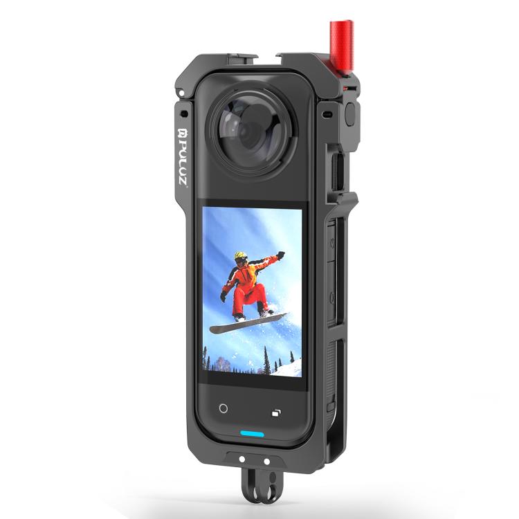 For Insta360 X5 Metal Protective Cage Rig Housing Frame with Lens Cover, Metal Protective Cage – Magnetic, Aluminum Alloy