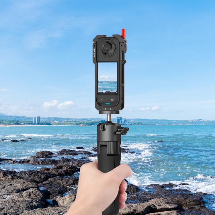 For Insta360 X5 Metal Protective Cage Rig Housing Frame with Lens Cover, Metal Protective Cage – Magnetic, Aluminum Alloy
