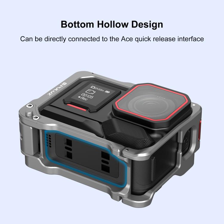 For Insta360 Ace Pro 2 Aluminum Alloy Protective Cage Rig Dual Cold Shoe Housing Frame – Aluminum Alloy, For Insta360 Ace Pro 2 Meta Cage
