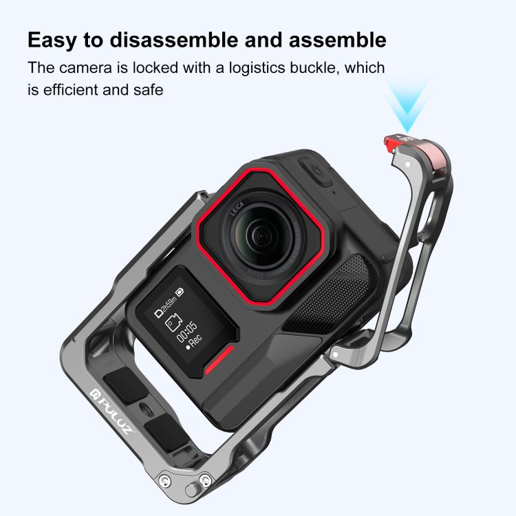 For Insta360 Ace Pro 2 Aluminum Alloy Protective Cage Rig Dual Cold Shoe Housing Frame – Aluminum Alloy, For Insta360 Ace Pro 2 Meta Cage