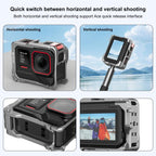 For Insta360 Ace Pro 2 Aluminum Alloy Protective Cage Rig Dual Cold Shoe Housing Frame – Aluminum Alloy, For Insta360 Ace Pro 2 Meta Cage