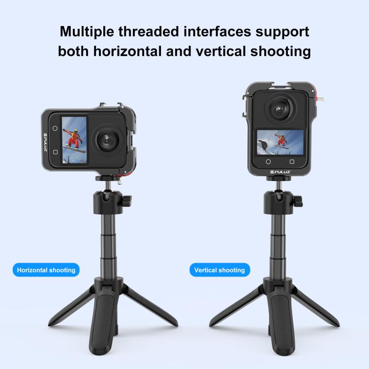 For DJI Osmo 360 Aluminum Alloy Protective Cage Expansion Frame with Lens Cover, Protective Cage – Aluminum Alloy