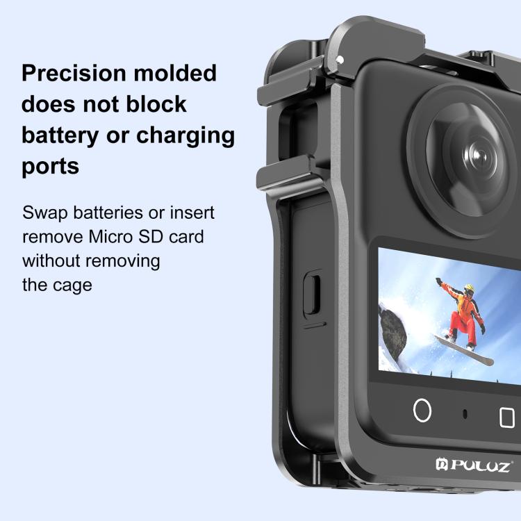 For DJI Osmo 360 Aluminum Alloy Protective Cage Expansion Frame with Lens Cover, Protective Cage – Aluminum Alloy