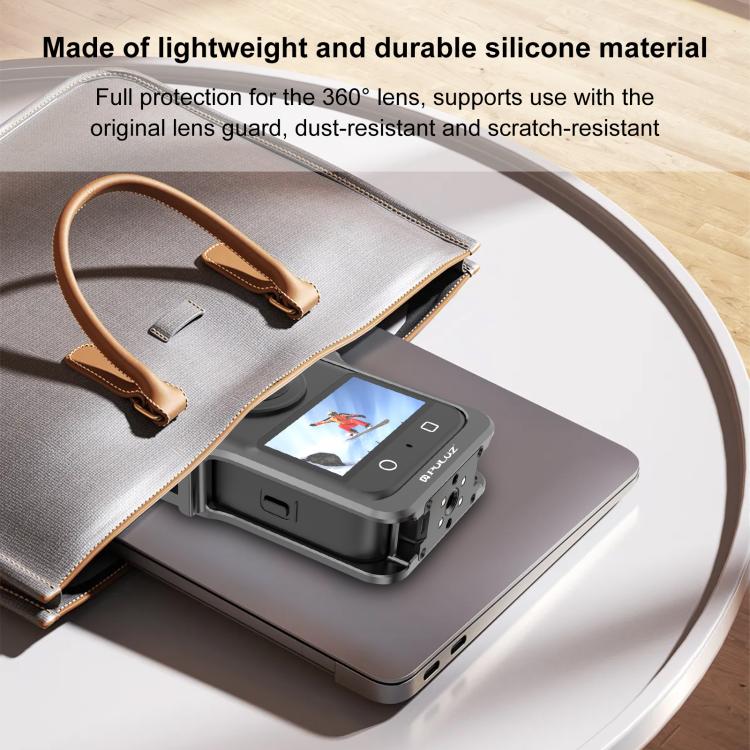 For DJI Osmo 360 Aluminum Alloy Protective Cage Expansion Frame with Lens Cover, Protective Cage – Aluminum Alloy