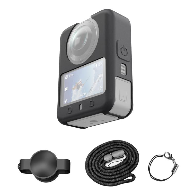For DJI Osmo 360 PULUZ Silicone Protective Cover with Lens Cover & Lanyard, Cover with Lens Cover & Lanyard Cover with Lens Cover & Lanyard
