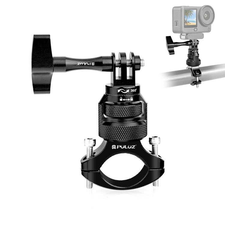 PULUZ 360 Degree Rotation MotorBike Aluminum Mount Handlebar Adapter with Screw for GoPro, Insta360, DJI and Other Action Cameras, Handlebar Adapter Mount 3 Handlebar Adapter Mount 3