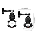 PULUZ 360 Degree Rotation MotorBike Aluminum Mount Handlebar Adapter with Screw for GoPro, Insta360, DJI and Other Action Cameras, Handlebar Adapter Mount 3