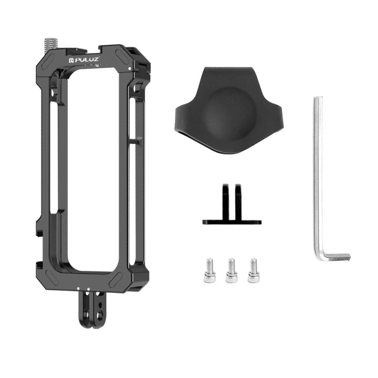 For Insta360 X3 PULUZ Metal Protective Cage Rig Housing Frame with Expand Cold Shoe Base & Tripod Adapter, Metal Cage US Stock, For Insta360 X3