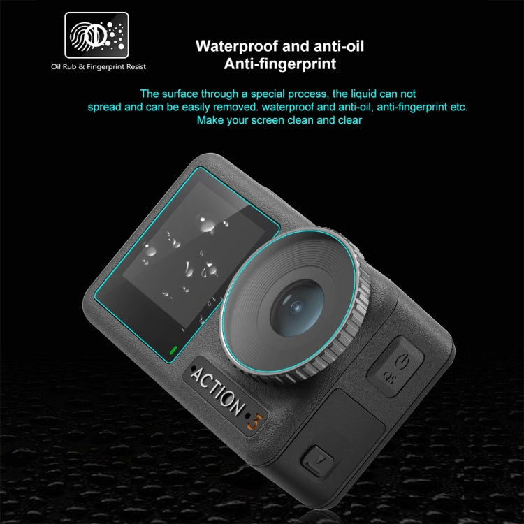 For DJI Osmo Action 3 PULUZ 3-in-1 Lens Front and Back Screen Tempered Glass Explosion-proof Film, For DJI Osmo Action 3