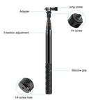 PULUZ 110cm Metal Selfie Stick Monopod with Invisible Adapter Base & Screw for Insta360 One RS / X2 / X3 / X4 / DJI Osmo 360, 110cm Monopod