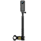 PULUZ Motorcycle Bicycle Handlebar Fixture Mount Camera Bracket Adapter with Monopod Stand, Motorcycle Monopod Stand Motorcycle Monopod Stand