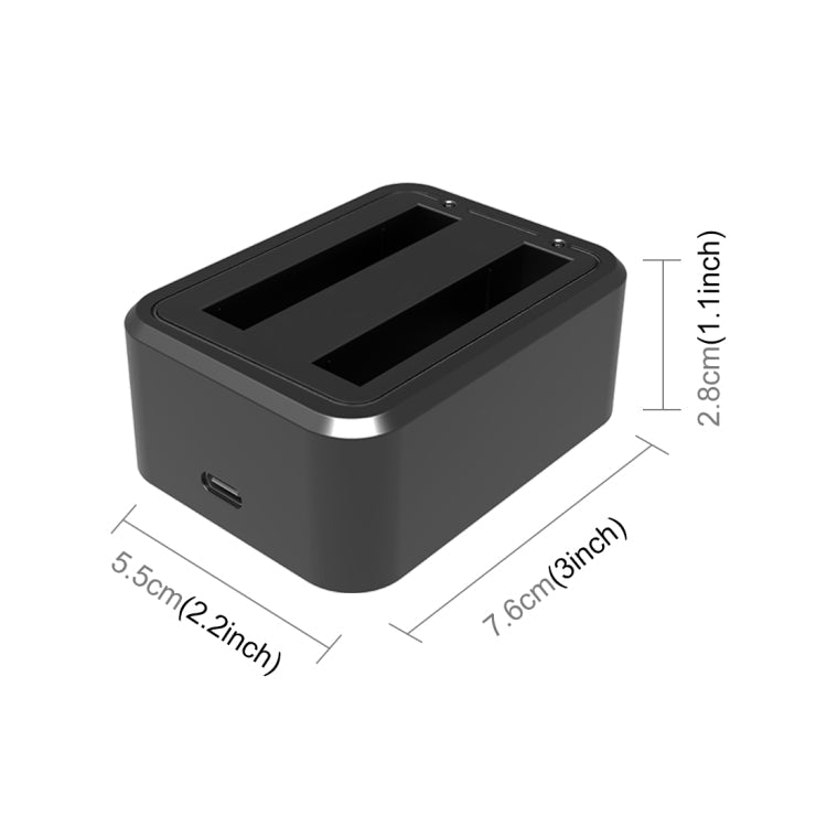 For Insta360 X3 PULUZ USB Dual Batteries Charger with Indicator Light, Battery Charger