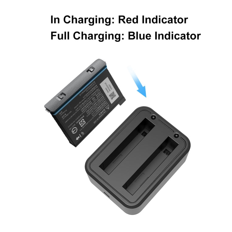 For Insta360 X3 PULUZ USB Dual Batteries Charger with Indicator Light, Battery Charger