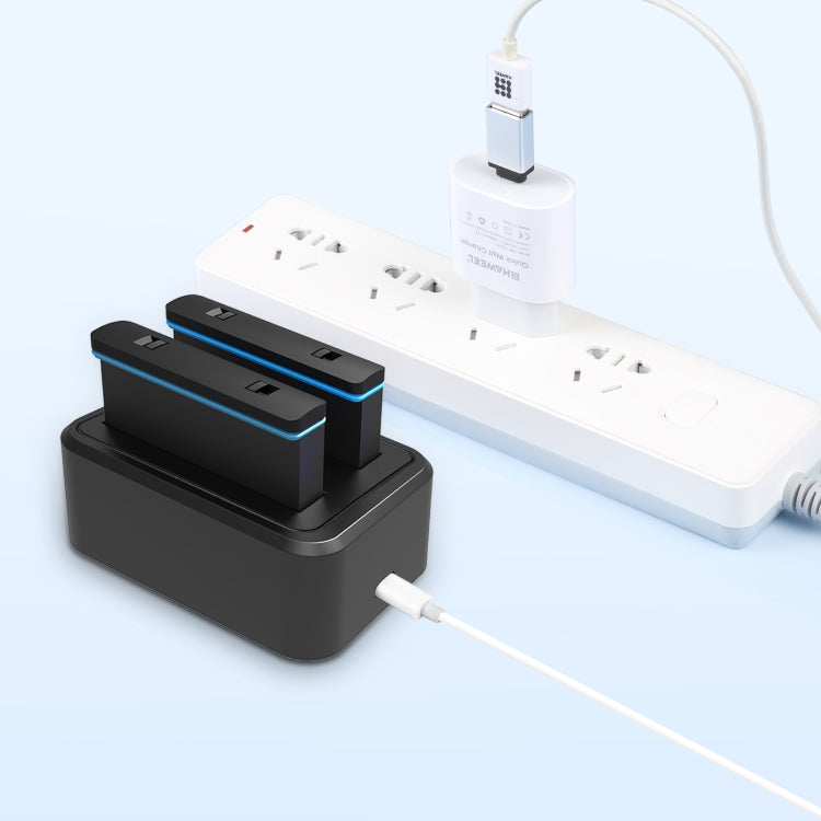 For Insta360 X3 PULUZ USB Dual Batteries Charger with Indicator Light, Battery Charger
