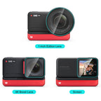 3 in 1 Screen + 4K Lens + Leica Lens Tempered Glass Film – Waterproof, Tempered Glass, Electroplating, For Insta360 One RS