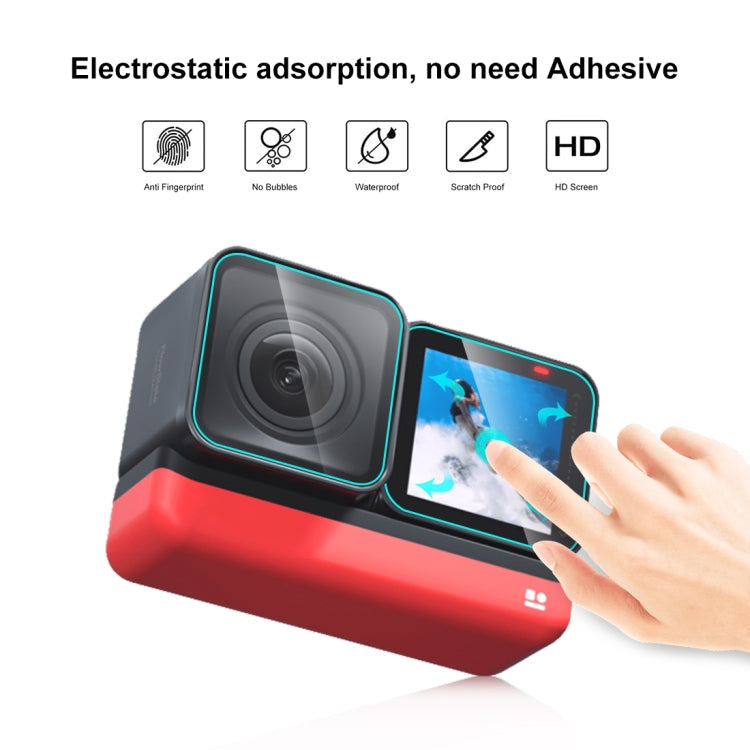3 in 1 Screen + 4K Lens + Leica Lens Tempered Glass Film – Waterproof, Tempered Glass, Electroplating, For Insta360 One RS