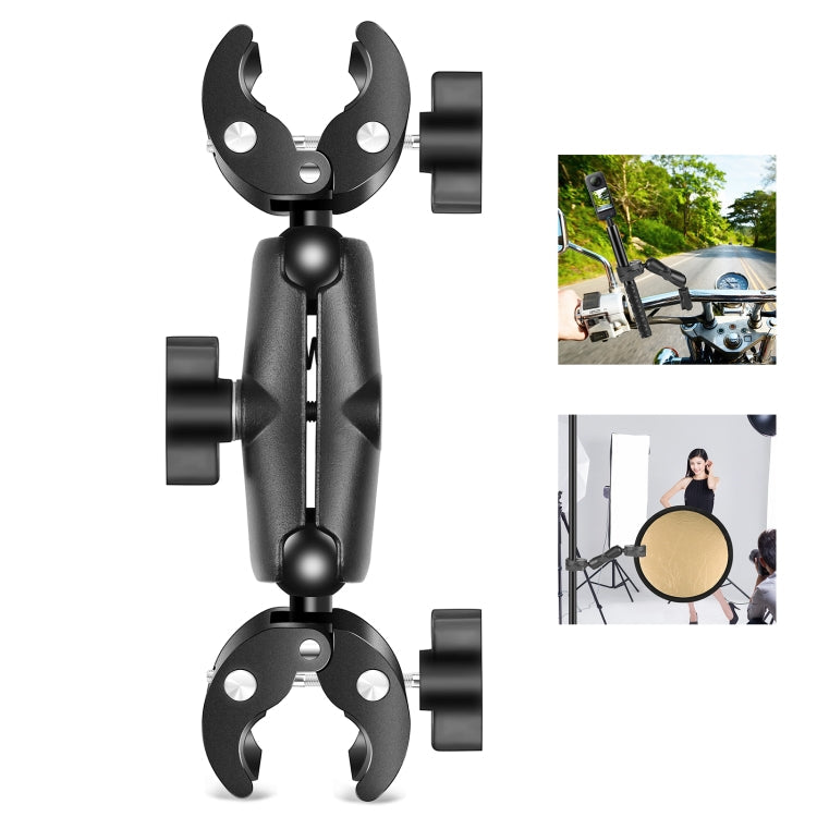 PULUZ Motorcycle Dualheads Crab Clamp Handlebar Fixed Mount for GoPro and Other Action Cameras Default Title