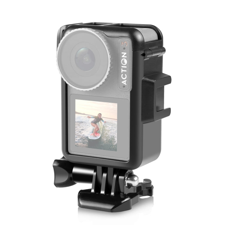 For DJI Osmo Action 4 / 3 PULUZ Vertical Plastic Protective Frame Cage with Cold Shoes, For DJI Osmo Action 5 Pro / 4 / 3 Vertical Cage For DJI Osmo Action 5 Pro 4 3 Vertical Cage