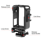 For DJI Osmo Action 4 / 3 PULUZ Vertical Plastic Protective Frame Cage with Cold Shoes, For DJI Osmo Action 5 Pro / 4 / 3 Vertical Cage