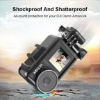 For DJI Osmo Action 4 / 3 PULUZ Vertical Plastic Protective Frame Cage with Cold Shoes, For DJI Osmo Action 5 Pro / 4 / 3 Vertical Cage