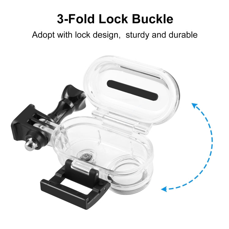 For Insta360 GO 3 40m Underwater Waterproof Housing Case with Base Adapter & Screw, 40m Waterproof Housing Case – Waterproof, Tempered Glass