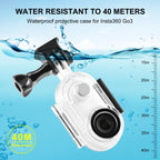 For Insta360 GO 3 40m Underwater Waterproof Housing Case with Base Adapter & Screw, 40m Waterproof Housing Case – Waterproof, Tempered Glass