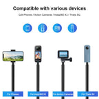 For Insta360 X3 PULUZ Rotary Handle Desktop Tripod Stand 110cm Selfie Stick Monopod, Desktop Tripod Stand 110cm Selfie Stick