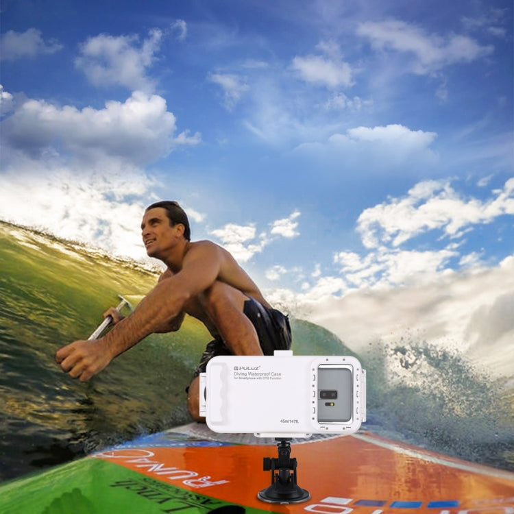 PULUZ 45m/147ft Waterproof Diving Case Photo Video Taking Underwater Housing Cover for iPhone 17 Pro / 17 / Air / 16 / 16 Pro / 15 / 15 Pro, Galaxy, Huawei, Xiaomi, Google Android OTG Smartphones with Type-C Port, Universal Case for Type-C Port Phones