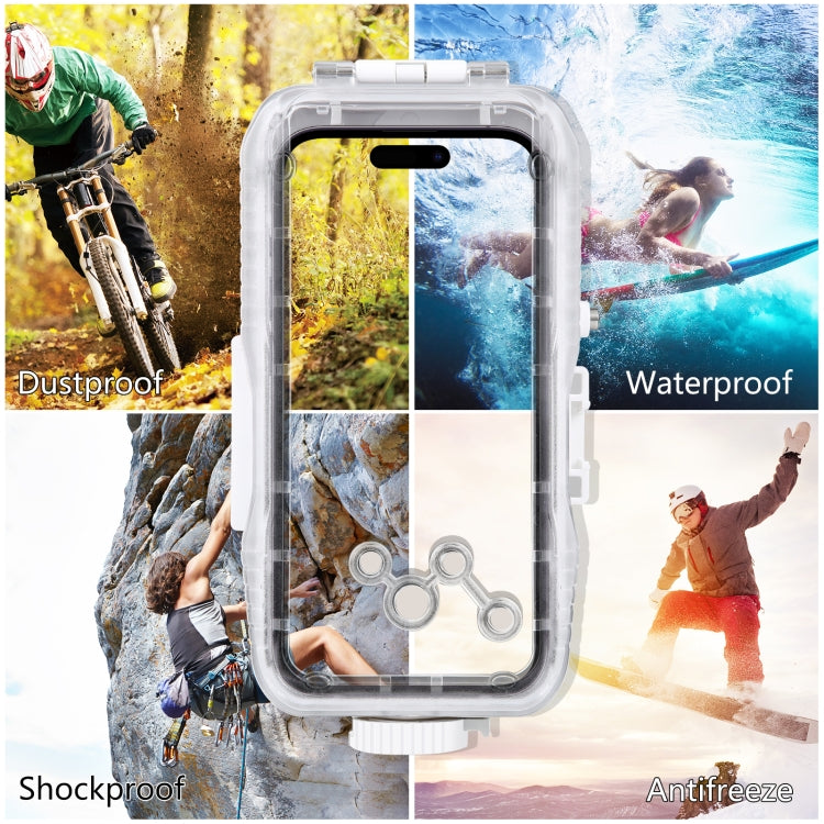 40m/130ft Waterproof Diving Case for 15 Pro Max / 15 Plus / iPhone 14 Plus / 14 Pro Max / 13 Pro Max / 12 Pro Max / 11 Pro Max, with One-way Valve Photo Video Taking Underwater Housing Cover – Waterproof, Lanyard, Touch Control