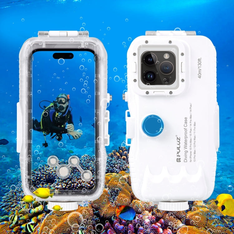 40m/130ft Waterproof Diving Case for 15 Pro Max / 15 Plus / iPhone 14 Plus / 14 Pro Max / 13 Pro Max / 12 Pro Max / 11 Pro Max, with One-way Valve Photo Video Taking Underwater Housing Cover – Waterproof, Lanyard, Touch Control For iPhone 14 Plus 14 Pro Max