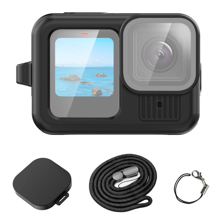 For GoPro HERO13 Black PULUZ Silicone Protective Case Cover with Wrist Strap & Lens Cover, For GoPro HERO13 Black For GoPro HERO13 Black Black