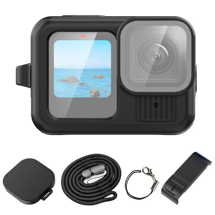 For GoPro HERO13 Black PULUZ Silicone Protective Case Side Interface Cover with Wrist Strap & Lens Cover, For GoPro HERO13 Black Silicone Case + Side Cover For GoPro HERO13 Black Silicone Case + Side Cover