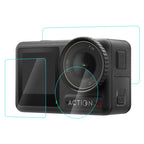 For DJI Osmo Action 4 PULUZ 3-in-1 Lens Front and Back Screen Tempered Glass Explosion-proof Film, For DJI Osmo Action 4