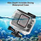 For Insta360 Ace Pro PULUZ 60m Underwater Waterproof Housing Case with Base Adapter & Screw, For Insta360 Ace Pro Underwater Case