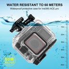 For Insta360 Ace Pro PULUZ 60m Underwater Waterproof Housing Case with Base Adapter & Screw, For Insta360 Ace Pro Underwater Case